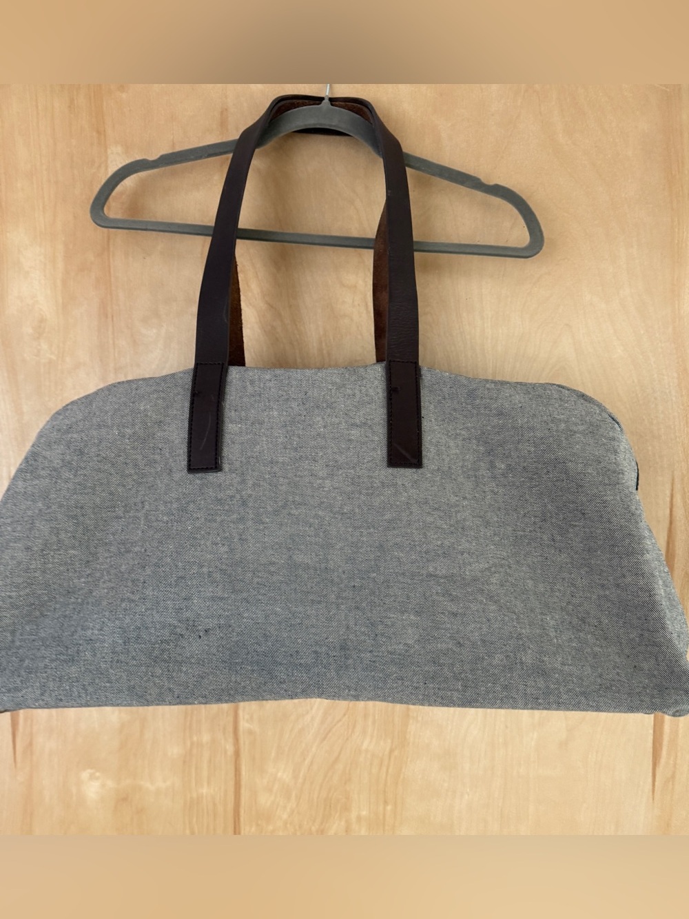 Everlane Weekender Duffel Bag – Grey Canvas & Leather - Picture 4 of 16